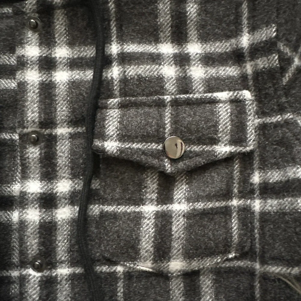 Adorable Black and White Plaid Shacket - Picture 3 of 9